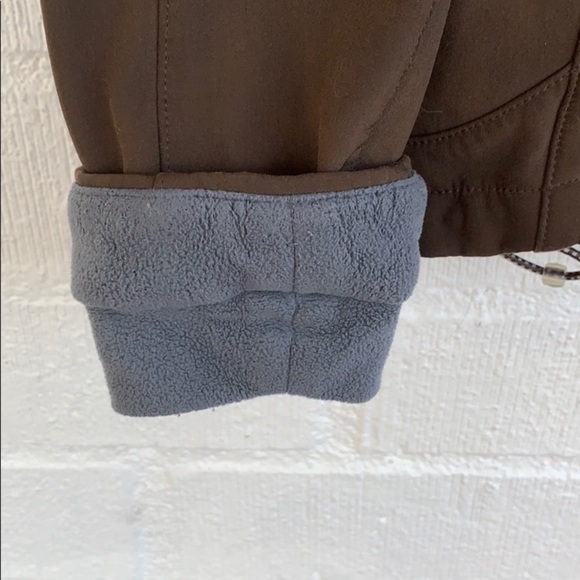 L.L. Bean Fleece Brown Long Sleeve Softshell Zip Up Jacket sz S - Picture 3 of 6